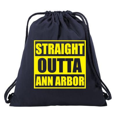 Football Straight Outta Ann Arbor Michigan Drawstring Bag