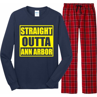 Football Straight Outta Ann Arbor Michigan Long Sleeve Pajama Set