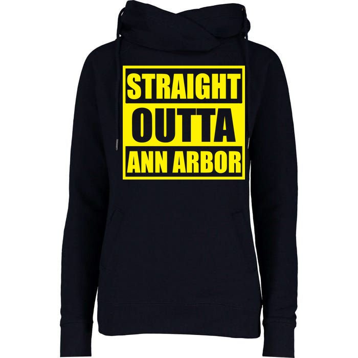 Football Straight Outta Ann Arbor Michigan Womens Funnel Neck Pullover Hood