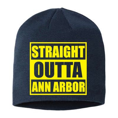 Football Straight Outta Ann Arbor Michigan Sustainable Beanie