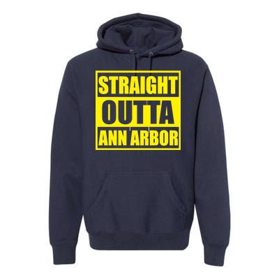 Football Straight Outta Ann Arbor Michigan Premium Hoodie