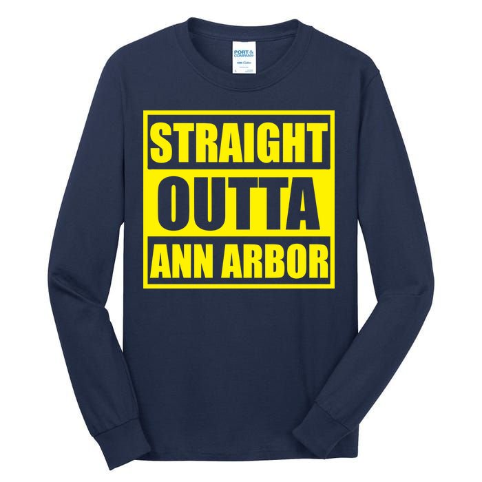 Football Straight Outta Ann Arbor Michigan Tall Long Sleeve T-Shirt