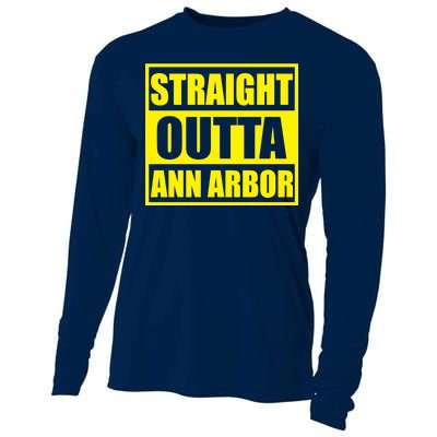 Football Straight Outta Ann Arbor Michigan Cooling Performance Long Sleeve Crew