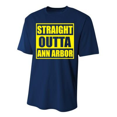 Football Straight Outta Ann Arbor Michigan Performance Sprint T-Shirt