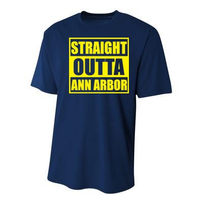 Football Straight Outta Ann Arbor Michigan Youth Performance Sprint T-Shirt