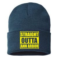 Football Straight Outta Ann Arbor Michigan Sustainable Knit Beanie