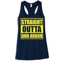 Football Straight Outta Ann Arbor Michigan Women's Racerback Tank