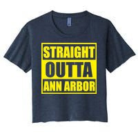 Football Straight Outta Ann Arbor Michigan Women's Crop Top Tee