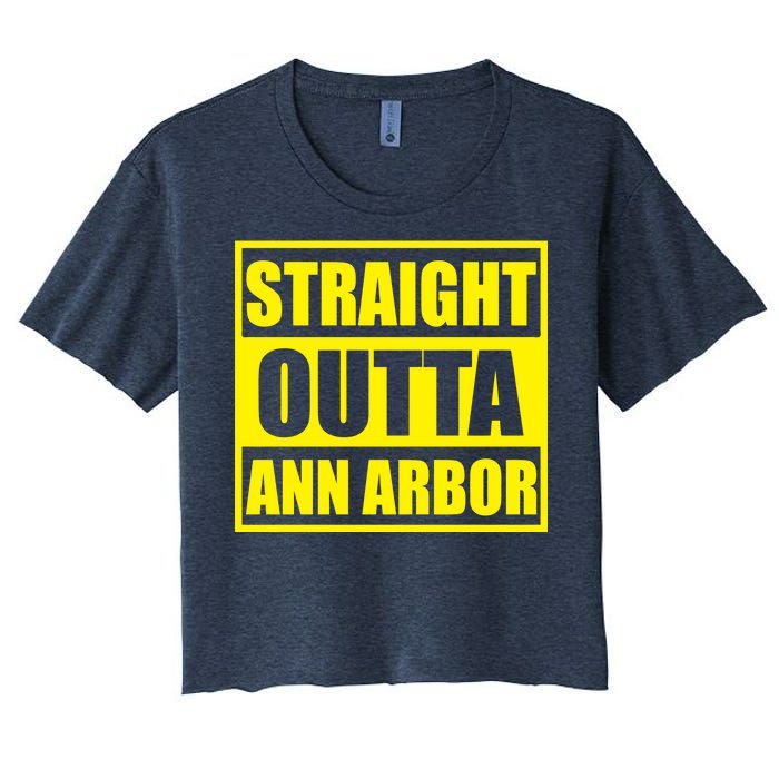 Football Straight Outta Ann Arbor Michigan Women's Crop Top Tee