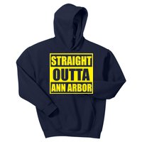 Football Straight Outta Ann Arbor Michigan Kids Hoodie