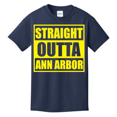 Football Straight Outta Ann Arbor Michigan Kids T-Shirt