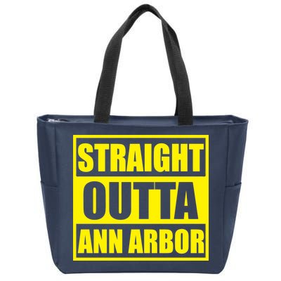 Football Straight Outta Ann Arbor Michigan Zip Tote Bag