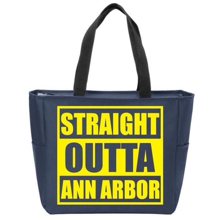 Football Straight Outta Ann Arbor Michigan Zip Tote Bag