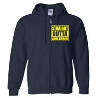 Football Straight Outta Ann Arbor Michigan Full Zip Hoodie