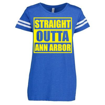 Football Straight Outta Ann Arbor Michigan Enza Ladies Jersey Football T-Shirt