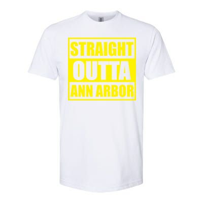 Football Straight Outta Ann Arbor Michigan Softstyle CVC T-Shirt