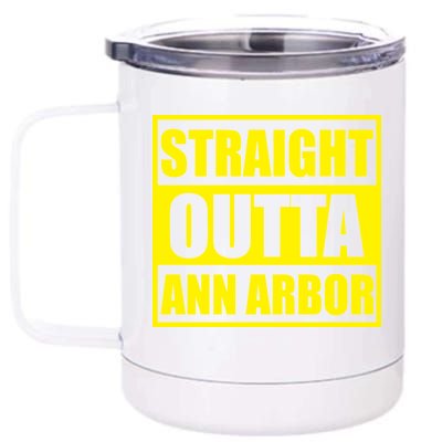 Football Straight Outta Ann Arbor Michigan 12 oz Stainless Steel Tumbler Cup