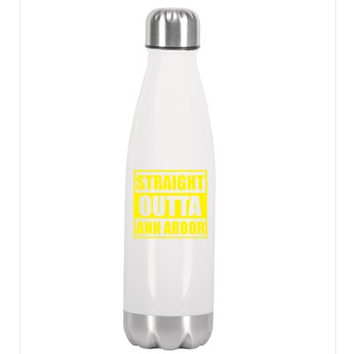 Football Straight Outta Ann Arbor Michigan Stainless Steel Insulated Water Bottle