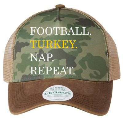 Football Turkey Nap Repeat Thanksgiving Legacy Tie Dye Trucker Hat
