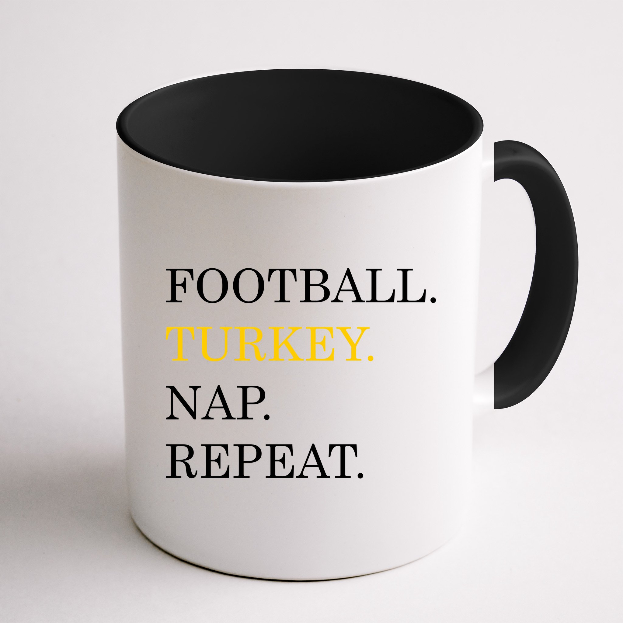 Football Turkey Nap Repeat Thanksgiving Mug