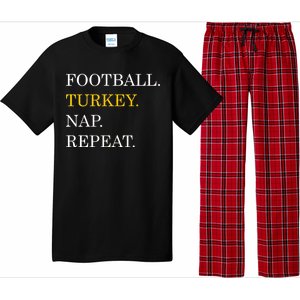 Football Turkey Nap Repeat Thanksgiving Pajama Set