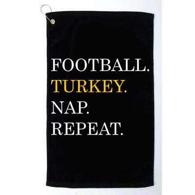 Football Turkey Nap Repeat Thanksgiving Golf Towel