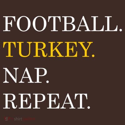 Football Turkey Nap Repeat Thanksgiving T-Shirt