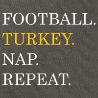 Football Turkey Nap Repeat Thanksgiving Cotton Canvas Backpack