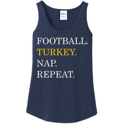 Football Turkey Nap Repeat Thanksgiving Ladies Essential Tank