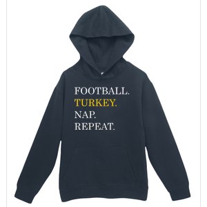 Football Turkey Nap Repeat Thanksgiving Urban Pullover Hoodie