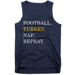 Football Turkey Nap Repeat Thanksgiving Tank Top