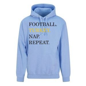 Football Turkey Nap Repeat Thanksgiving Unisex Surf Hoodie