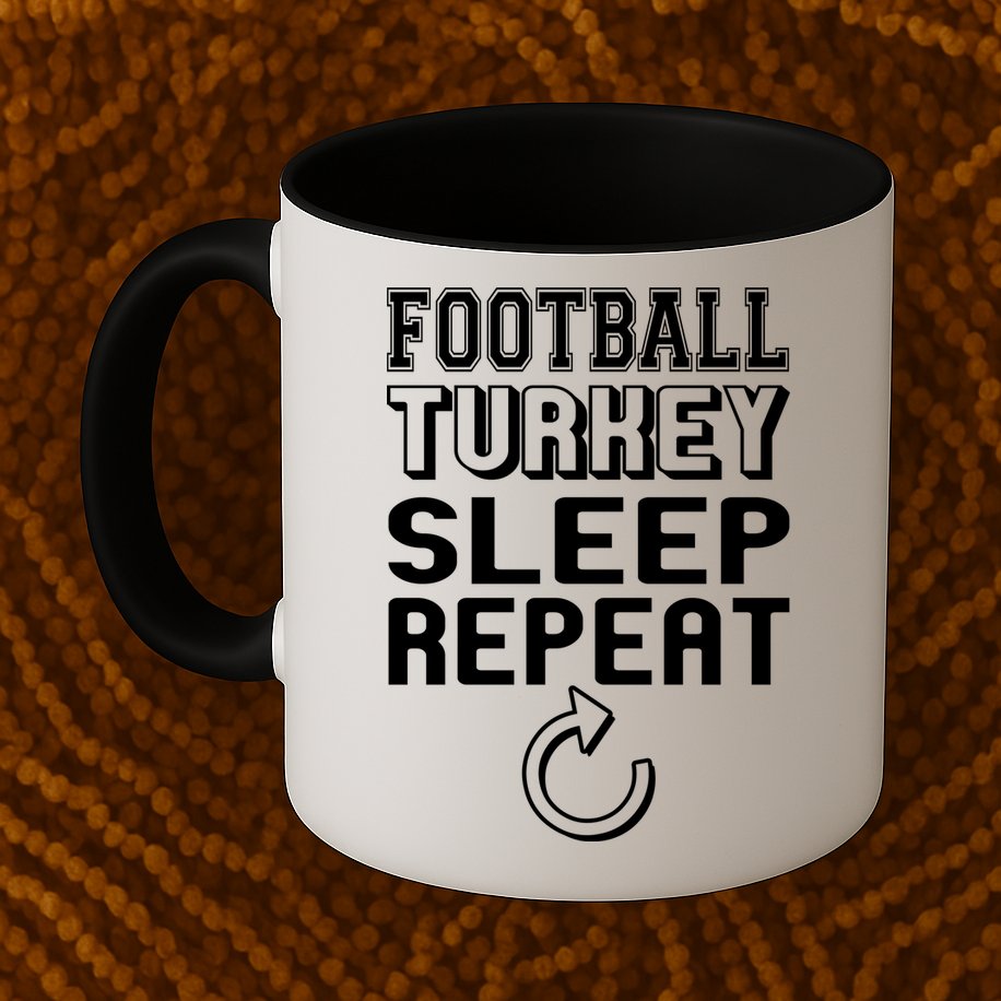 Football Turkey Sleep Repeat Mug