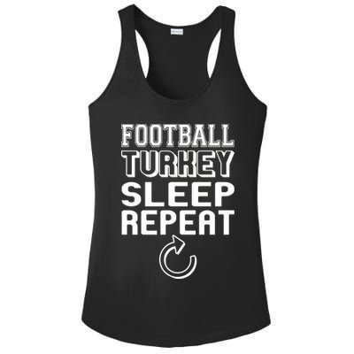 Football Turkey Sleep Repeat Ladies PosiCharge Competitor Racerback Tank