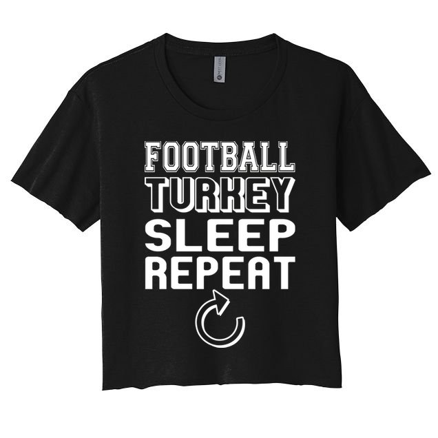 Football Turkey Sleep Repeat Crop Top