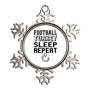 Football Turkey Sleep Repeat Metallic Star Ornament