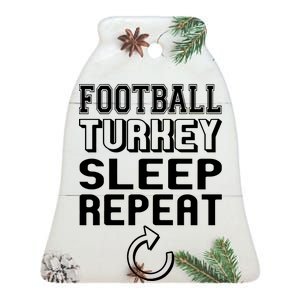 Football Turkey Sleep Repeat Ceramic Bell Ornament