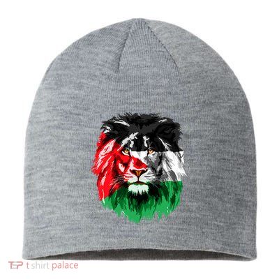 Flag Of Palestine Lion Face Palestine Flag Sustainable Beanie
