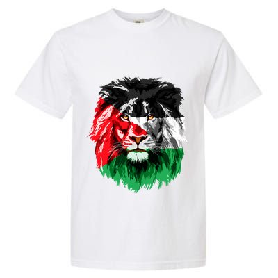 Flag Of Palestine Lion Face Palestine Flag Garment-Dyed Heavyweight T-Shirt
