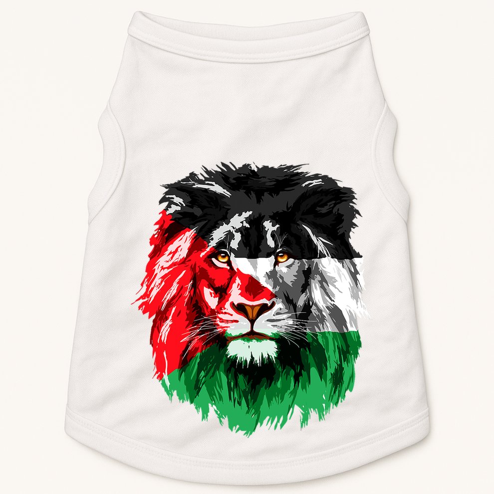 Flag Of Palestine Lion Face Palestine Flag Doggie Tank