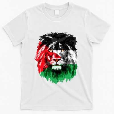 Flag Of Palestine Lion Face Palestine Flag T-Shirt