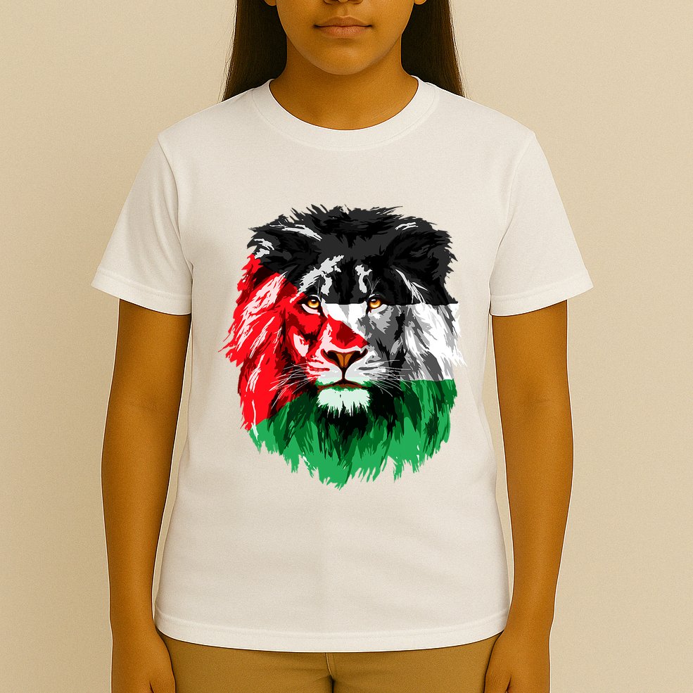 Flag Of Palestine Lion Face Palestine Flag T-Shirt