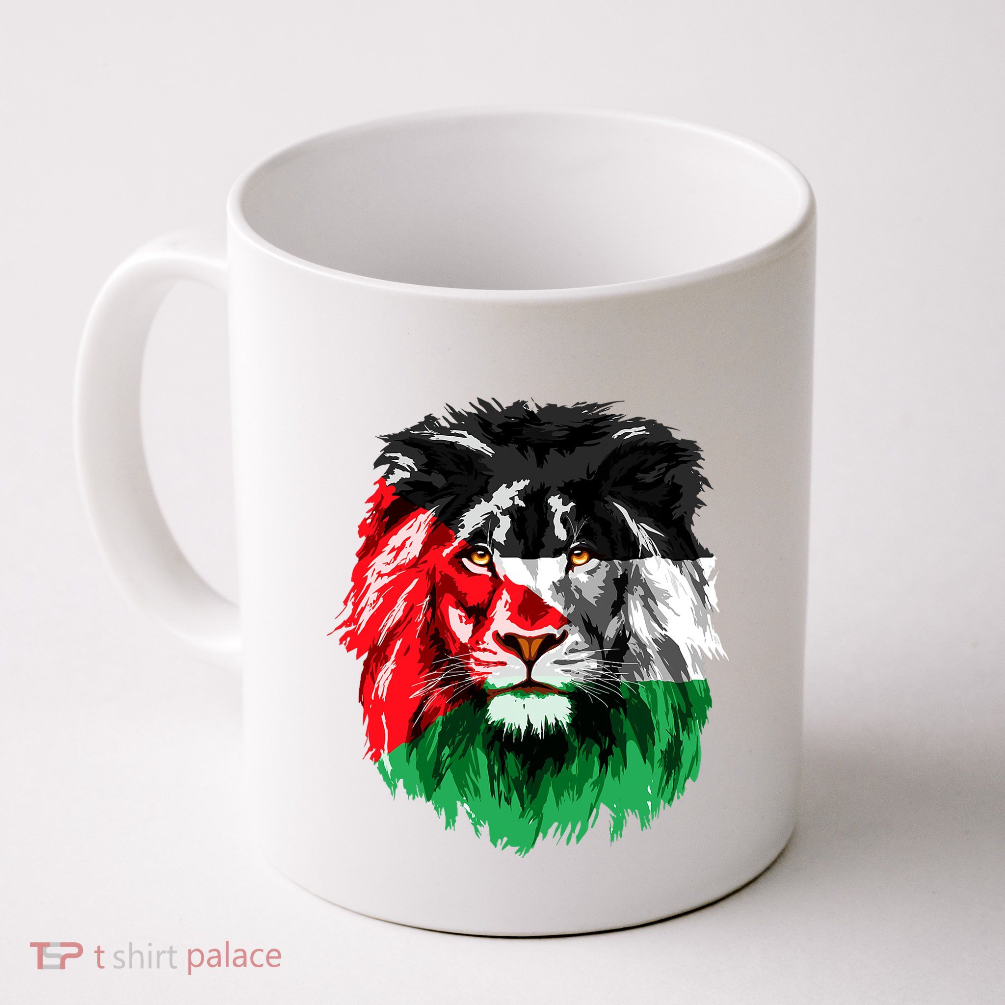 Flag Of Palestine Lion Face Palestine Flag Mug