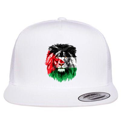 Flag Of Palestine Lion Face Palestine Flag Flatbill Hat