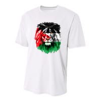 Flag Of Palestine Lion Face Palestine Flag Youth Performance Sprint T-Shirt