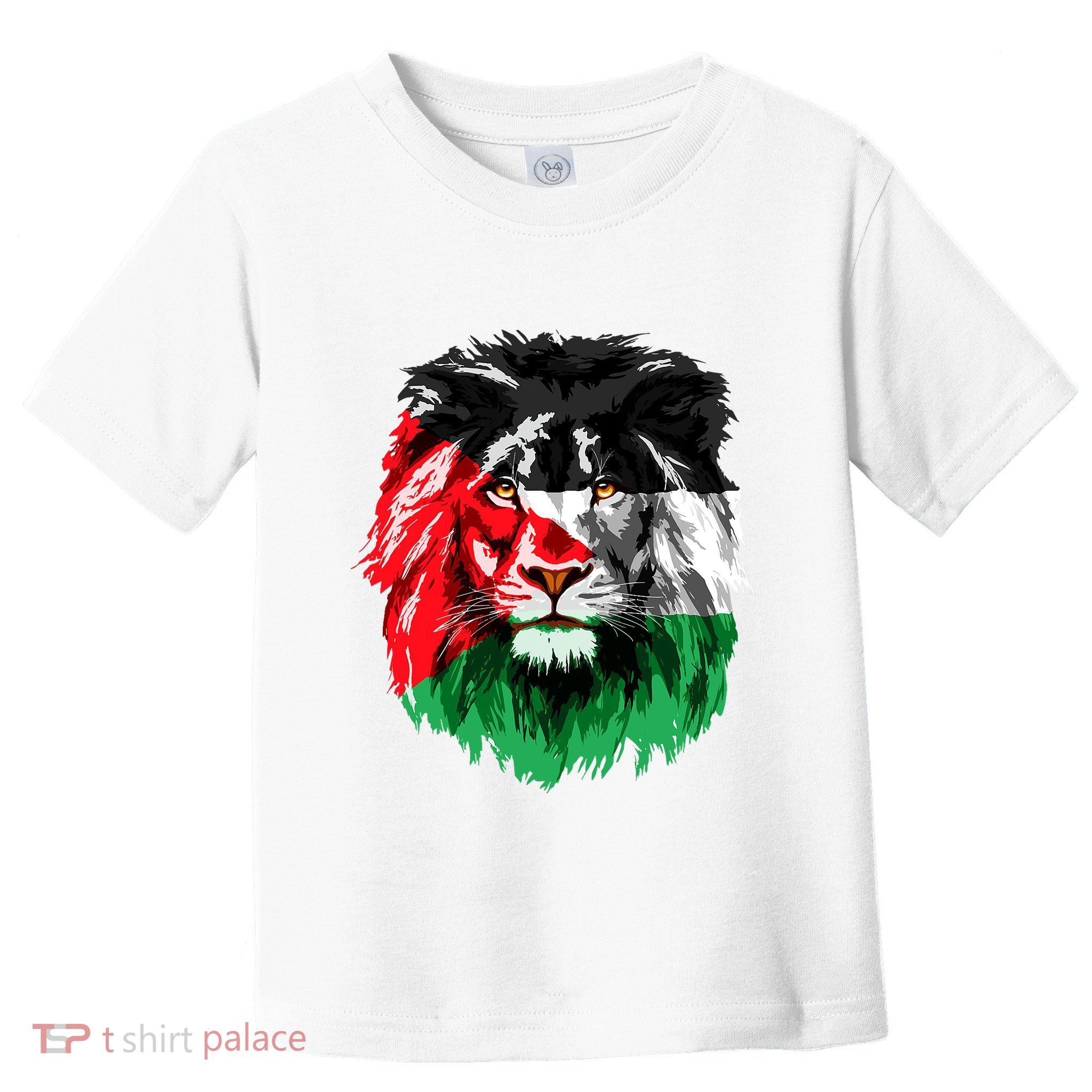 Flag Of Palestine Lion Face Palestine Flag Toddler T-Shirt