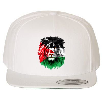 Flag Of Palestine Lion Face Palestine Flag Wool Snapback Cap