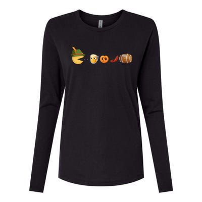 Funny Oktoberfest Pac Man Game Womens Cotton Relaxed Long Sleeve T-Shirt