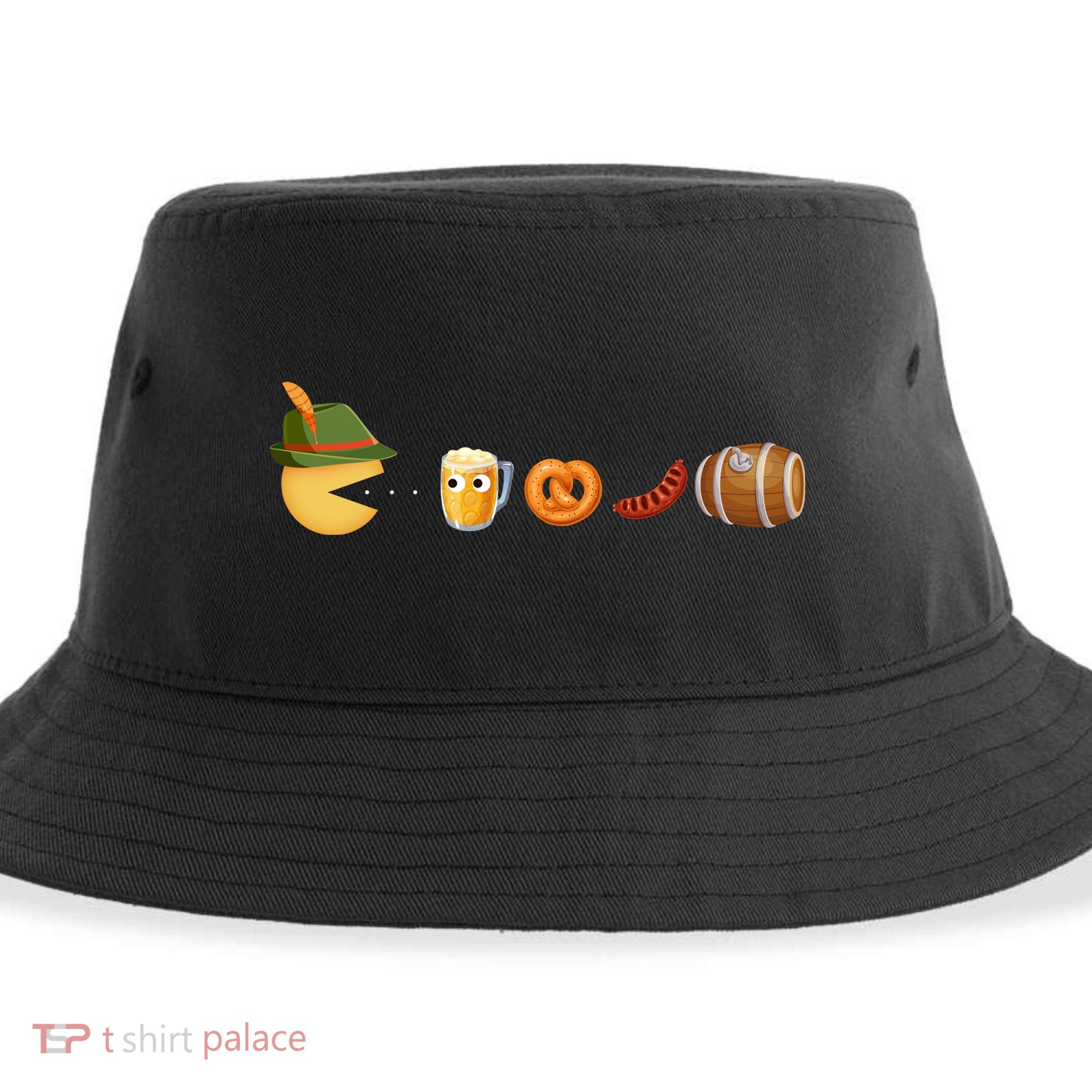 Funny Oktoberfest Pac Man Game Sustainable Bucket Hat