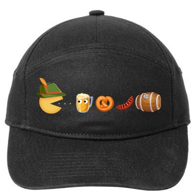 Funny Oktoberfest Pac Man Game 7-Panel Snapback Hat